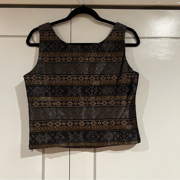 Vintage Metallic Crop Top by Positive Attitude Petite - Picture 3 of 7